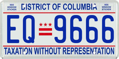 DC license plate EQ9666