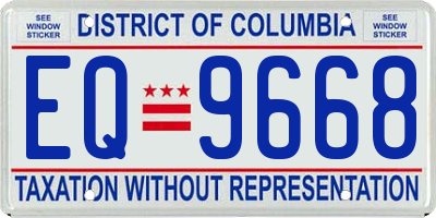 DC license plate EQ9668