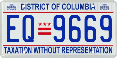 DC license plate EQ9669