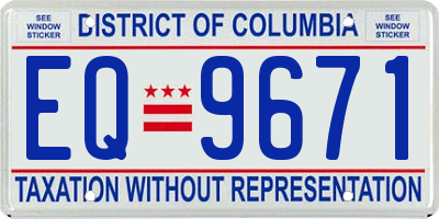 DC license plate EQ9671