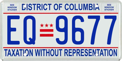 DC license plate EQ9677