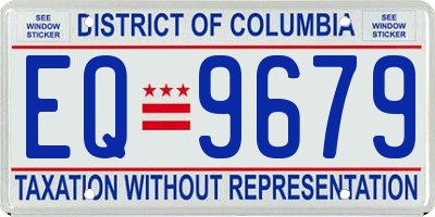 DC license plate EQ9679
