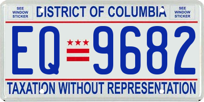 DC license plate EQ9682