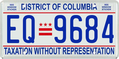 DC license plate EQ9684