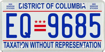DC license plate EQ9685
