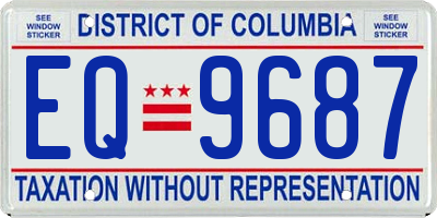 DC license plate EQ9687