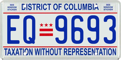 DC license plate EQ9693