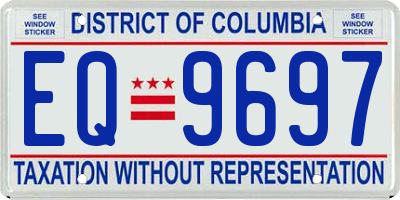 DC license plate EQ9697
