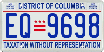 DC license plate EQ9698