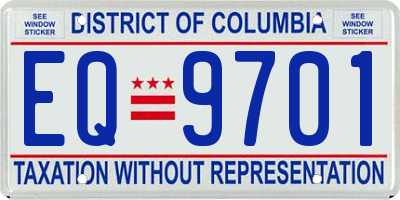 DC license plate EQ9701