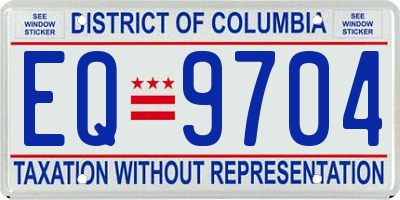 DC license plate EQ9704