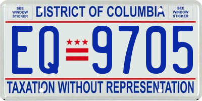 DC license plate EQ9705