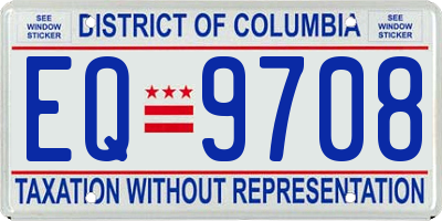 DC license plate EQ9708