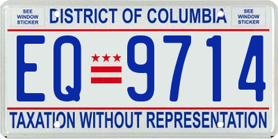 DC license plate EQ9714