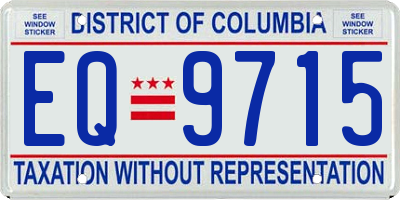 DC license plate EQ9715
