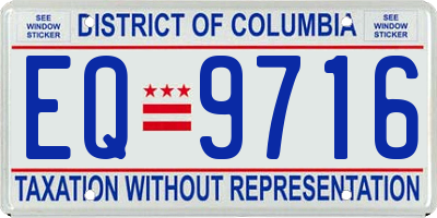 DC license plate EQ9716