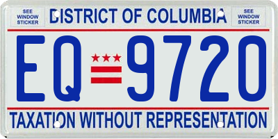 DC license plate EQ9720