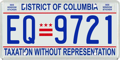 DC license plate EQ9721