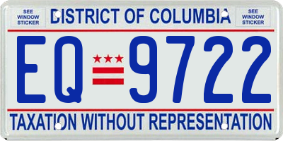 DC license plate EQ9722