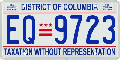 DC license plate EQ9723