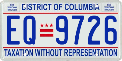 DC license plate EQ9726