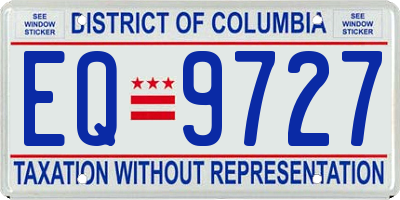 DC license plate EQ9727