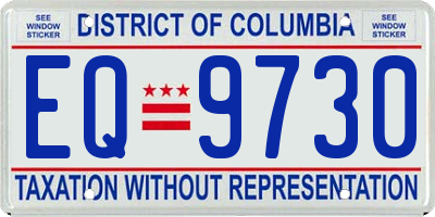 DC license plate EQ9730