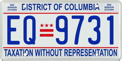 DC license plate EQ9731