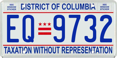 DC license plate EQ9732
