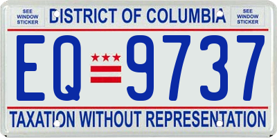 DC license plate EQ9737