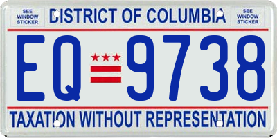 DC license plate EQ9738