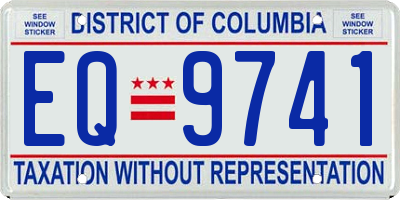 DC license plate EQ9741