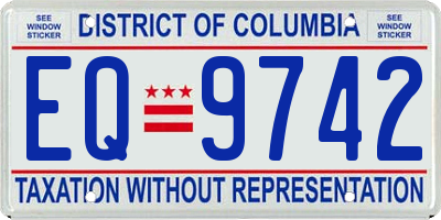 DC license plate EQ9742
