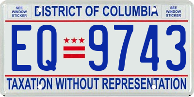 DC license plate EQ9743