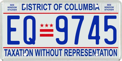 DC license plate EQ9745
