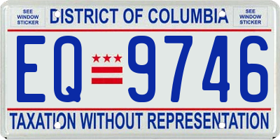 DC license plate EQ9746