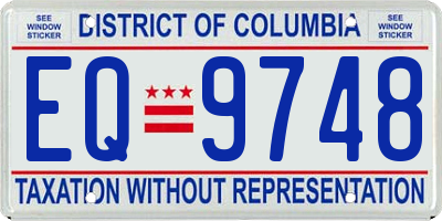 DC license plate EQ9748