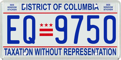DC license plate EQ9750
