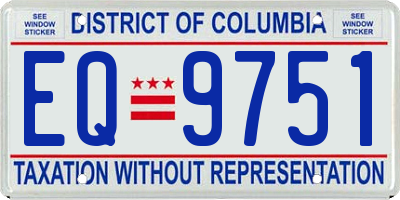 DC license plate EQ9751