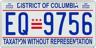 DC license plate EQ9756