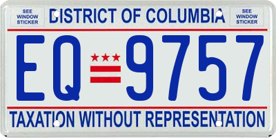 DC license plate EQ9757