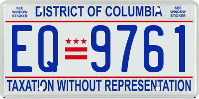 DC license plate EQ9761