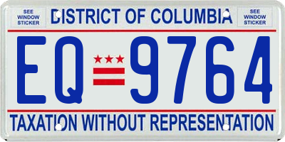 DC license plate EQ9764