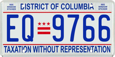 DC license plate EQ9766
