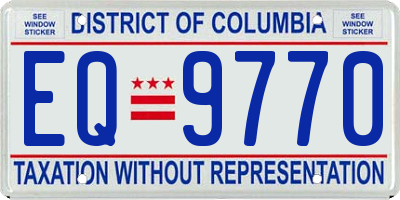DC license plate EQ9770