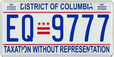 DC license plate EQ9777