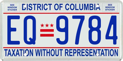 DC license plate EQ9784