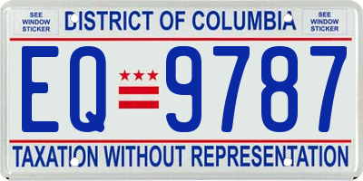 DC license plate EQ9787