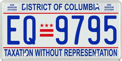 DC license plate EQ9795