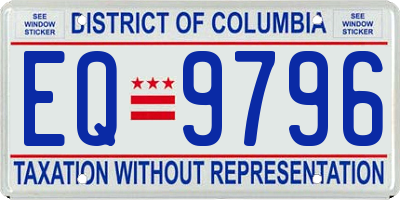 DC license plate EQ9796